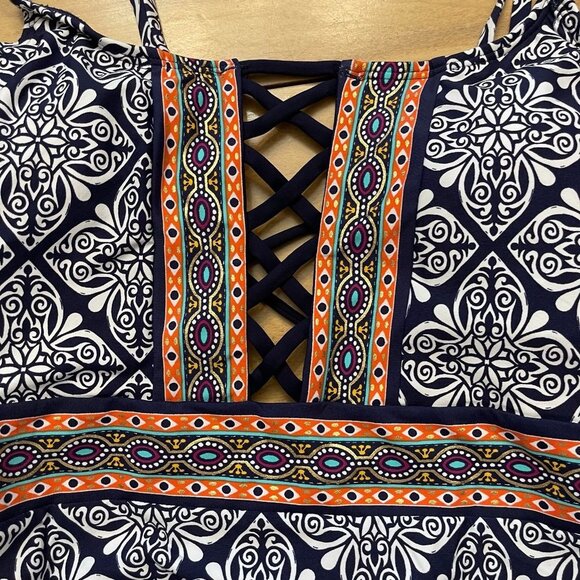 NWOT LaBlanca Printed One Piece Swimsuit Size 6 black orange white gold - Picture 3 of 6